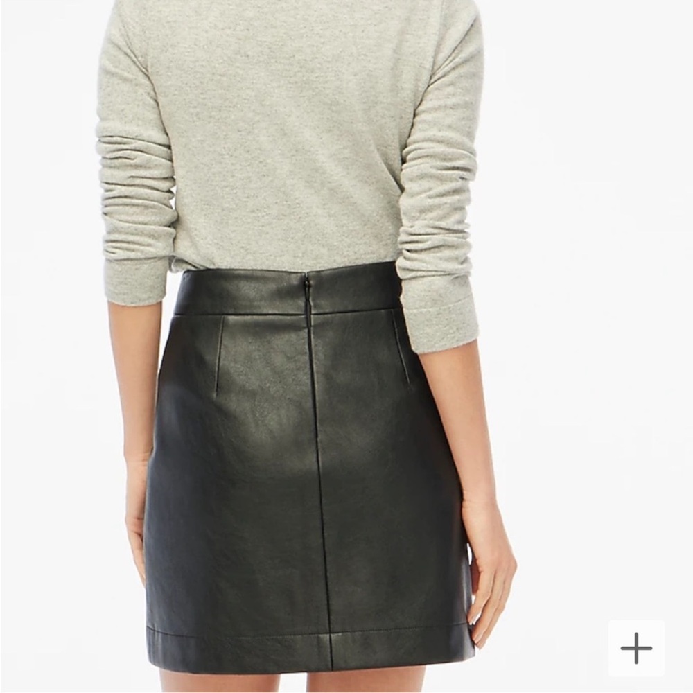 J. Crew Black A-Line Faux-Leather Mini Skirt - Picture 2 of 7